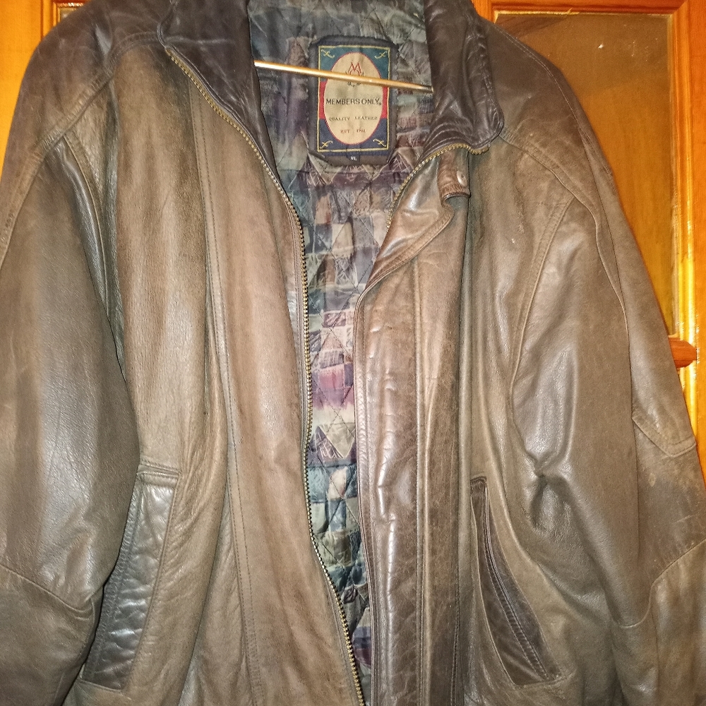 Vintage leather bomber jacket